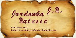 Jordanka Malešić vizit kartica
